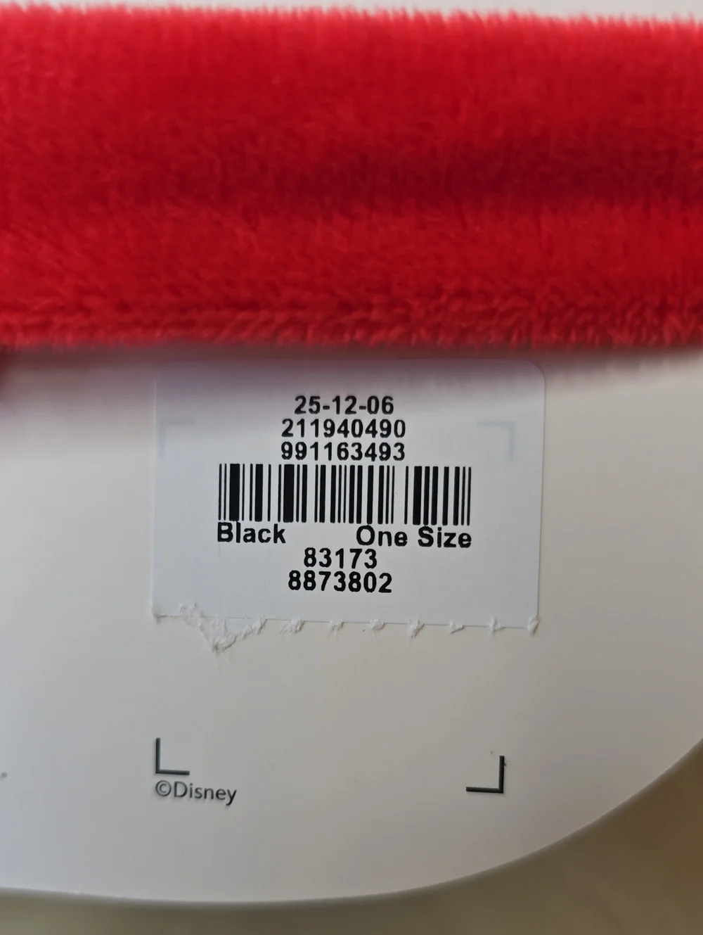 NWT Primark X Disney Mickey Mouse Eye Mask One Size Black & Red